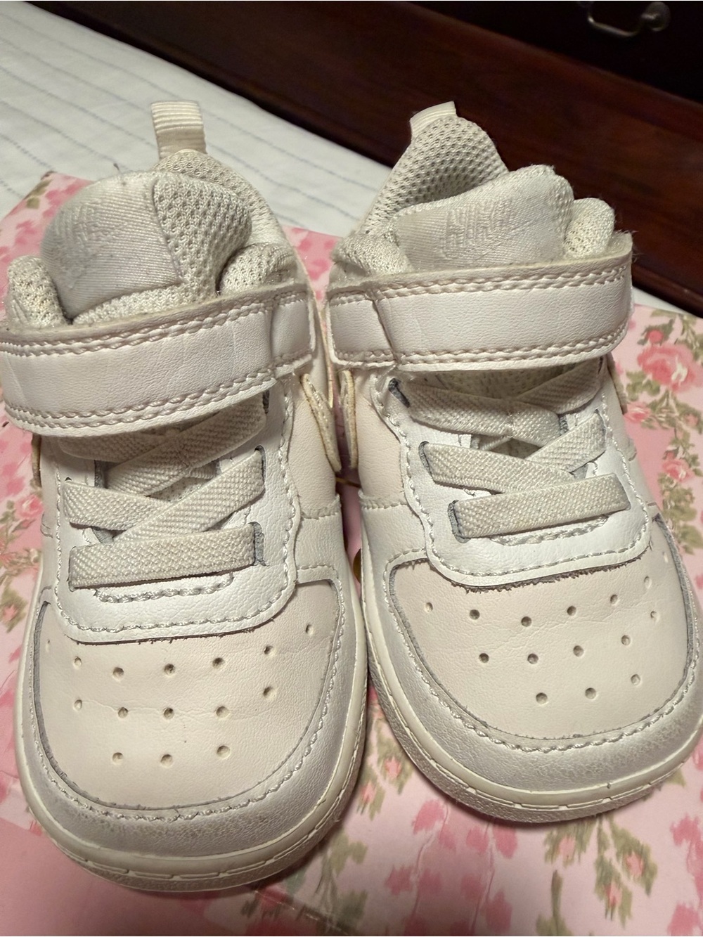 Nike Kids White Velcro & Lace Sneakers